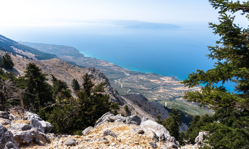 6. Ainos National Park
One of the best things to do on Kefalonia is a hike through Ainos National Park. This park is home to Mount Ainos, the highest peak in Kefalonia at 1,628 meters. The park is home to many rare and unique plants, some of which are found only on Kefalonia. There is also the opportunity to spot different bird species, including hawks, vultures, and eagles.
The park has a number of hiking trails ranging from gentle scenic routes to challenging ascents, making it suitable for all levels of fitness. The best part is that you don't need any prior experience to enjoy a hike through the park. I suggest starting off with the easy trails so you can get used to hiking in this kind of terrain. But if you are experienced, there are some trails that are more challenging. You can choose to explore by yourself or with a guide, but either way, you won't regret your visit.
