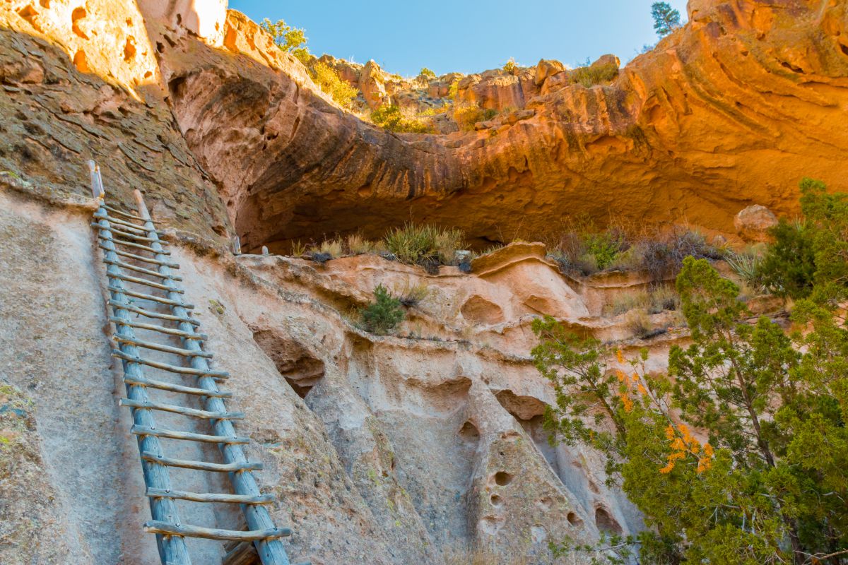 Ladder Leading to The Alcove House, BandelierNational Monument,New Mexico,USA